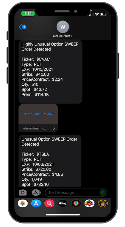 Options Price Alerts
